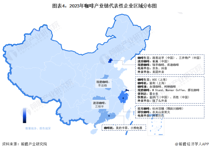 【干货】2023年中国咖啡行业产业链现状及市场竞争格局分析 上海市企业分布较为集(图4)